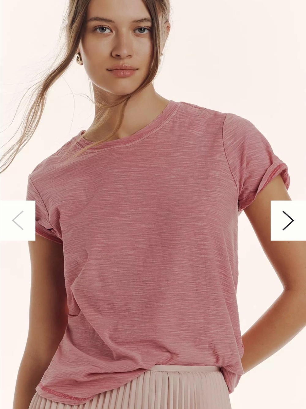 Pilcro Anthropologie The Bennie Slim Crew Neck Cotton-Slub T-Shirt by Pilcro